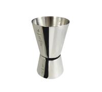LOUIS TELLIER - Double Mesure à Alcool en Inox - Graduée 1, 2, 3, 4 cl - Robuste, Précise, Lavable au Lave-Vaisselle - Accessoire Cocktail Professionnel, Argent