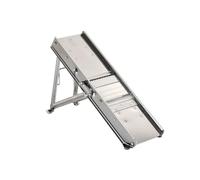 LOUIS TELLIER - Mandoline Professionnelle Inox - Trancheuse Multifonction Fruits et Légumes - Frites, Juliennes - Lame Lisse et Gaufrée - Épaisseur Réglable - 29,3 x 15,5 x 11 cm - Fabriqué en France