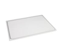 Louis Tellier - Planche à découper PEHD 500 blanche 50 x 30 cm - Épaisseur 20 mm - Avec rigole - Norme HACCP - Qualité professionnelle