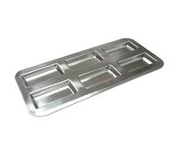 LOUIS TELLIER - Plaque 6 financiers en fer blanc - Démoulage rapide - Excellente conductivité thermique - Fabriqué en France