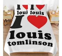 Louis Tomlinson Parure de lit avec housse de couette douce à fermeture éclair avec fils au pouce carré