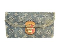 Louis Vuitton Vintage - Pre-owned Vintage Monogram Denim Long Wallet - Homme - Pre-owned - Bleu - Taille: ONE Size