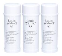 Louis Widmer Deo Crème sans Sels d'Aluminium | Sans Parfum 3x40 ml