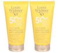 Louis Widmer Face Sun Protection Anti-Aging SPF 50+ | Sans Parfum Crème Solaire 2x50 ml