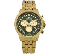 LOUIS XVI Aramis Frosted 2.0 3601 - Ø 43 mm - Montre pour homme - Étanche - Bracelet doré - Cadran vert impérial avec diamants - Mouvement à quartz suisse