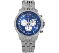 LOUIS XVI Aramis Frosted 2.0 3623 - Ø 43 mm - Montre pour homme - Étanche - Bracelet argenté - Cadran Crystalline Bleu avec diamants - Mouvement à quartz suisse