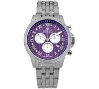 LOUIS XVI Aramis Frosted 2.0 3624 - Ø 43 mm - Montre pour homme - Étanche - Bracelet argenté - Cadran Purple Rush avec diamants - Mouvement à quartz suisse