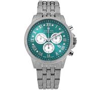 LOUIS XVI Aramis Frosted 2.0 3625 - Ø 43 mm - Montre pour homme - Étanche - Bracelet argenté - Cadran Aurora Green avec diamants - Mouvement à quartz suisse