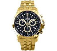 LOUIS XVI Athos le Grand 2.0 3500 - Ø 48 mm - Montre pour homme - Étanche - Bracelet doré - Cadran noir avec diamants - Calibre Ronda Z60