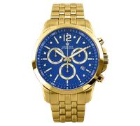 LOUIS XVI Athos le Grand 2.0 3501 - Ø 48 mm - Montre pour homme - Étanche - Bracelet doré - Cadran bleu avec diamants - Calibre Ronda Z60