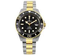 LOUIS XVI Le Baron 3140 Montre automatique pour homme avec cadran noir et bracelet argenté 41 mm de diamètre, or