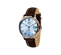 LOUIS XVI Louis Charles Bleu Montre Bracelet Swiss-Made Quartz analogique en Cuir Brun 488 Homme