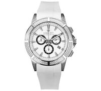 LOUIS XVI Majesté Iced Out 1137 Montre pour homme en argent, étanche, avec verre saphir, bracelet blanc, cadran blanc, mouvement à quartz suisse