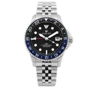 LOUIS XVI Mirabeau GMT 1433 Montre pour homme étanche avec verre saphir et bracelet argenté Diamètre 41 mm, argenté