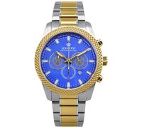 LOUIS XVI Mirage 3341 Montre pour homme avec chronographe et bracelet bicolore argenté doré et cadran bleu Ø 43 mm