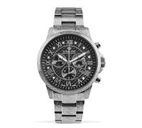 LOUIS XVI Palais Royale - Ø 43 mm - Montre pour homme - Étanche - Avec verre saphir - Or/argent/noir - Cadran noir - Mouvement à quartz suisse, argenté, Bracelet