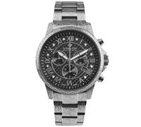 LOUIS XVI Palais Royale - Ø 43 mm - Montre pour homme - Étanche - Avec verre saphir - Or/argent/noir - Cadran noir - Mouvement à quartz suisse, argenté, Bracelet