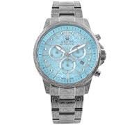 LOUIS XVI Palais Royale 2.0 1823 - Montre pour homme - Étanche - Bracelet argenté - Cadran bleu bébé avec diamants - Mouvement à quartz suisse