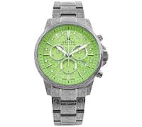 LOUIS XVI Palais Royale 2.0 1826 - Ø 43 mm - Montre pour homme - Étanche - Bracelet argenté - Cadran Mojito Green avec diamants - Mouvement à quartz suisse