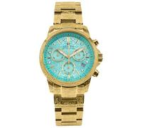 LOUIS XVI Palais Royale Femme 6005 - Ø 38 mm - Montre pour femme - Étanche - Bracelet doré - Cadran Minty Green avec diamants - Mouvement à quartz suisse