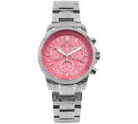 LOUIS XVI Palais Royale Femme 6022 - Ø 38 mm - Montre pour femme - Étanche - Bracelet argenté - Cadran flamant rose blush rose avec diamants - Mouvement à quartz suisse