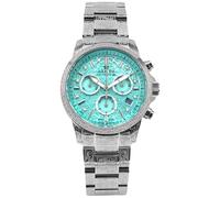 LOUIS XVI Palais Royale Femme 6025 - Ø 38 mm - Montre pour femme - Étanche - Bracelet argenté - Cadran Minty Green avec diamants - Mouvement à quartz suisse