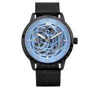 LOUIS XVI Paris 2.0 Automatique 2030 - Ø 45 mm - Montre Homme - Étanche - Montre Squelette - Bracelet Noir - Cadran Bleu - Montre Automatique