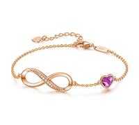 LOUISA SECRET Bracelet Femme Argent 925 Infini, Bracelet d’amour Femme Réglable, Bijoux Femme Cadeaux Noël Femme Anniversaire Fête des Mères Cadeau Maman Infinity Heart Bracelets Silver