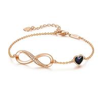 LOUISA SECRET Bracelet Femme Argent 925 Infini, Bracelet d’amour Femme Réglable, Bijoux Femme Cadeaux Noël Femme Anniversaire Fête des Mères Cadeau Maman Infinity Heart Bracelets Silver
