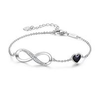 LOUISA SECRET Bracelet Femme Argent 925 Infini, Bracelet d’amour Femme Réglable, Bijoux Femme Cadeaux Noël Femme Anniversaire Fête des Mères Cadeau Maman Infinity Heart Bracelets Silver