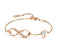 LOUISA SECRET Bracelet Femme Argent 925 Infini, Bracelet d’amour Femme Réglable, Bijoux Femme Cadeaux Noël Femme Anniversaire Fête des Mères Cadeau Maman Infinity Heart Bracelets Silver