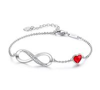 LOUISA SECRET Bracelet Femme Argent 925 Infini, Bracelet d’amour Femme Réglable, Bijoux Femme Cadeaux Saint Valentin Femme Anniversaire Fête des Mères Cadeau Maman Infinity Heart Bracelets Silver