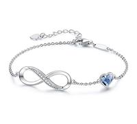 LOUISA SECRET Bracelet Femme Argent 925 Infini, Bracelet d’amour Femme Réglable, Bijoux Femme Cadeaux Saint Valentin Femme Anniversaire Fête des Mères Cadeau Maman Infinity Heart Bracelets Silver