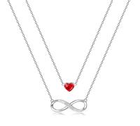 LOUISA SECRET Bracelet Infini d'Amour Femme Réglable, Bijoux Cadeaux pour Noël, Anniversaire, Fête des Mères, Maman - Infinity Heart Bracelets Silver