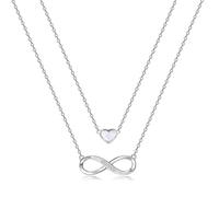 LOUISA SECRET Bracelet Infini d'Amour Femme Réglable, Bijoux Cadeaux pour Noël, Anniversaire, Fête des Mères, Maman - Infinity Heart Bracelets Silver