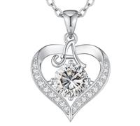 LOUISA SECRET Collier Femme A-Z Initiales en Capitale, Pendentif Cœur d'Amour avec Plaque d'Or 18K, Bijoux Personnalisés pour Femme, Épouse, Mère, Anniversaire, Anniversaire de Mariage, Fête des Mères