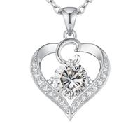 LOUISA SECRET Collier Femme A-Z Initiales en Capitale, Pendentif Cœur d'Amour avec Plaque d'Or 18K, Bijoux Personnalisés pour Femme, Épouse, Mère, Anniversaire, Anniversaire de Mariage, Fête des Mères