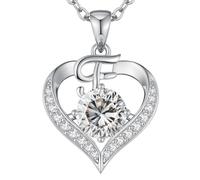 LOUISA SECRET Collier Femme A-Z Initiales en Capitale, Pendentif Cœur d'Amour avec Plaque d'Or 18K, Bijoux Personnalisés pour Femme, Épouse, Mère, Anniversaire, Anniversaire de Mariage, Fête des Mères