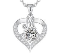 LOUISA SECRET Collier Femme A-Z Initiales en Capitale, Pendentif Cœur d'Amour avec Plaque d'Or 18K, Bijoux Personnalisés pour Femme, Épouse, Mère, Anniversaire, Anniversaire de Mariage, Fête des Mères