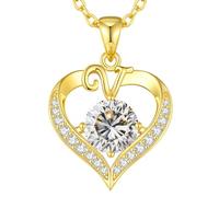 LOUISA SECRET Collier Femme A-Z Initiales en Capitale, Pendentif Cœur d'Amour avec Plaque d'Or 18K, Bijoux Personnalisés pour Femme, Épouse, Mère, Anniversaire, Anniversaire de Mariage, Fête des Mères