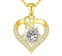 LOUISA SECRET Collier Femme A-Z Initiales en Capitale, Pendentif Cœur d'Amour avec Plaque d'Or 18K, Bijoux Personnalisés pour Femme, Épouse, Mère, Anniversaire, Anniversaire de Mariage, Fête des Mères