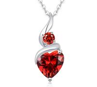 LOUISA SECRET Collier Femme Infinite Coeur Pendentif En Argent 925 Sterling Ou Laiton Plaqué Or Rose, Anniversaire Pierre Coeur Collier Femme Cadeau de Saint Valentin, Petite Amie