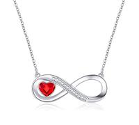 LOUISA SECRET Collier Infini Femme,Infini Pendentif Femme Argent 925, Zirconia Cubique Coeur Pendentif, Cadeau NOEL Femme, Cadeau Anniversaire Femme, Cadeau Maman, Bijoux Collier pour Femme