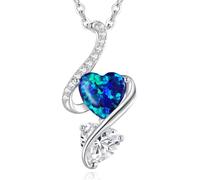 LOUISA SECRET Infinity Necklaces for Women 925 Silver Birthstone Pendant