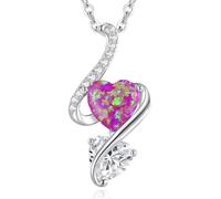 LOUISA SECRET Infinity Necklaces for Women 925 Silver Birthstone Pendant