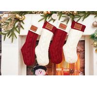 LouisAna Creation Chaussette de Noël avec prénom, Mon 1er Noël personnalisés, Décoration de noël personnalisée, Bas de Noël pour la Famille,