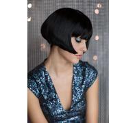 Louise Brooks style wig, short black bob: Brooks black #1B