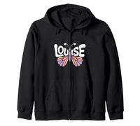Louise Butterfly - Word Art personnalisé avec nom Mignon Sweat à Capuche