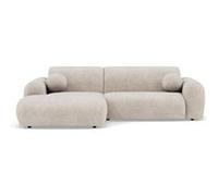 Louise - Canapé d'angle gauche 4 places en velours texturé - Beige Beige