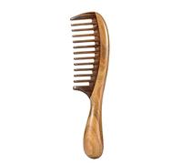Louise Maelys Peigne à cheveux en bois de santal à dents larges pour cheveux bouclés démêlant